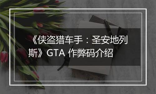 《侠盗猎车手：圣安地列斯》GTA 作弊码介绍