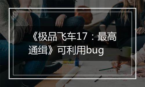 《极品飞车17：最高通缉》可利用bug