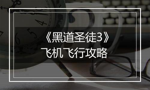 《黑道圣徒3》飞机飞行攻略