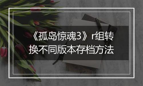 《孤岛惊魂3》r组转换不同版本存档方法