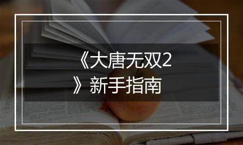 《大唐无双2》新手指南