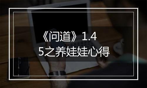 《问道》1.45之养娃娃心得