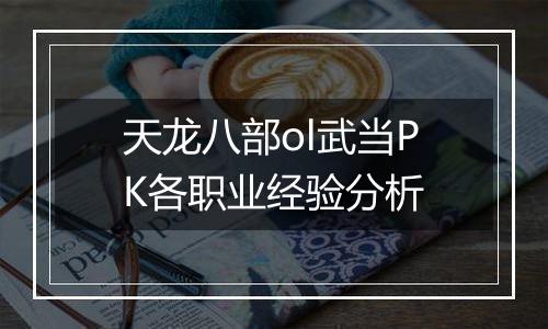 天龙八部ol武当PK各职业经验分析