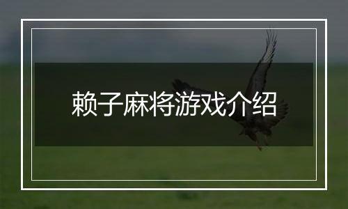 赖子麻将游戏介绍