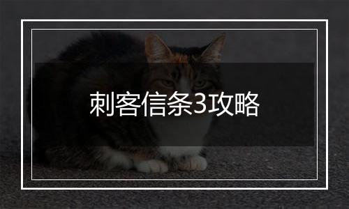 刺客信条3攻略