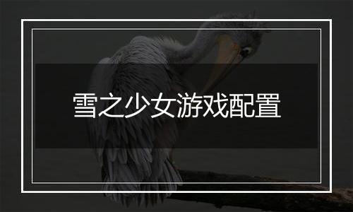 雪之少女游戏配置
