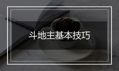 斗地主基本技巧