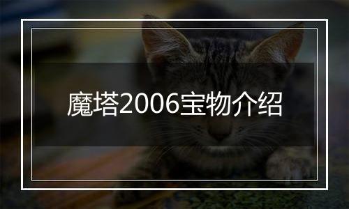 魔塔2006宝物介绍