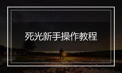 死光新手操作教程