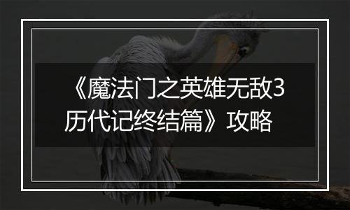 《魔法门之英雄无敌3历代记终结篇》攻略