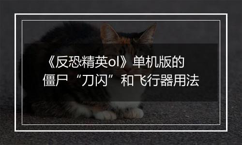 《反恐精英ol》单机版的僵尸“刀闪”和飞行器用法