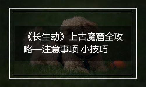 《长生劫》上古魔窟全攻略—注意事项 小技巧