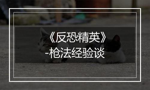 《反恐精英》-枪法经验谈