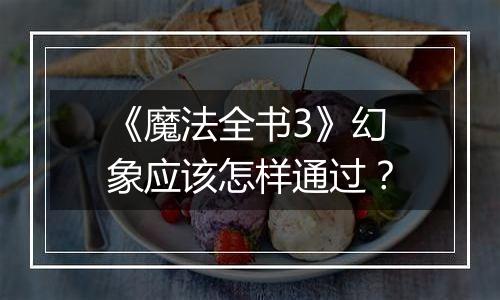 《魔法全书3》幻象应该怎样通过？