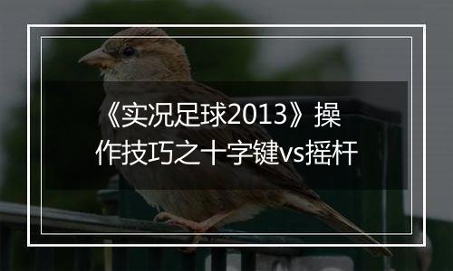 《实况足球2013》操作技巧之十字键vs摇杆