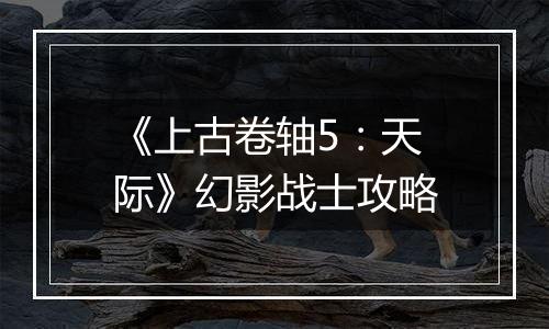 《上古卷轴5：天际》幻影战士攻略