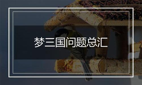 梦三国问题总汇