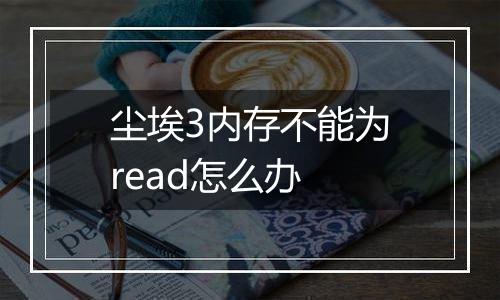 尘埃3内存不能为read怎么办