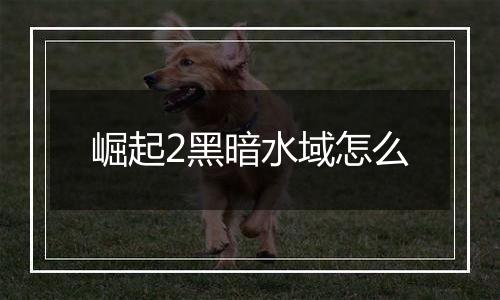 崛起2黑暗水域怎么