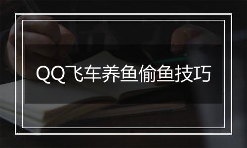 QQ飞车养鱼偷鱼技巧