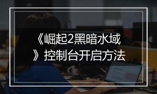 《崛起2黑暗水域》控制台开启方法