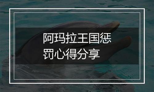 阿玛拉王国惩罚心得分享