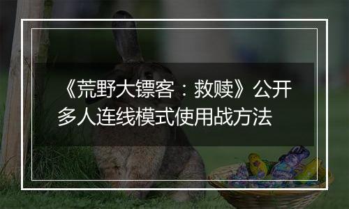 《荒野大镖客：救赎》公开多人连线模式使用战方法