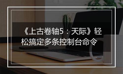 《上古卷轴5：天际》轻松搞定多条控制台命令