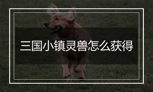 三国小镇灵兽怎么获得