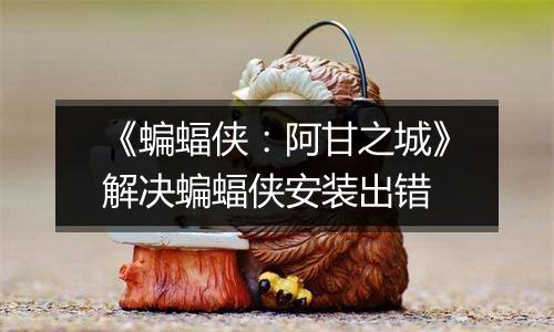 《蝙蝠侠：阿甘之城》解决蝙蝠侠安装出错