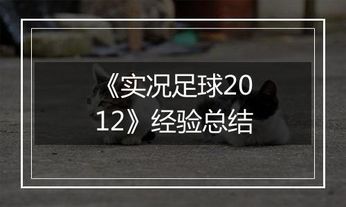 《实况足球2012》经验总结