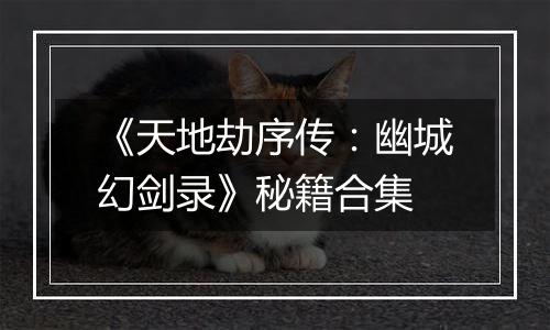 《天地劫序传：幽城幻剑录》秘籍合集