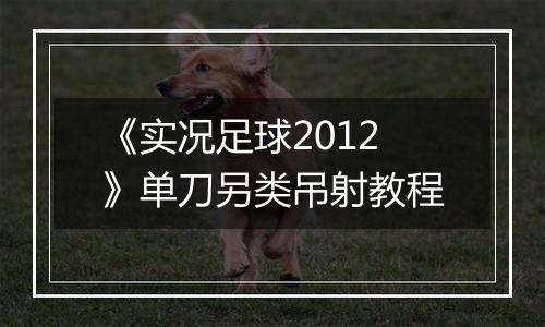 《实况足球2012》单刀另类吊射教程