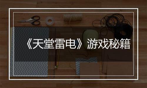 《天堂雷电》游戏秘籍