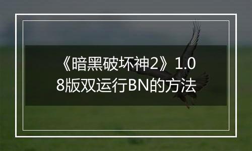 《暗黑破坏神2》1.08版双运行BN的方法