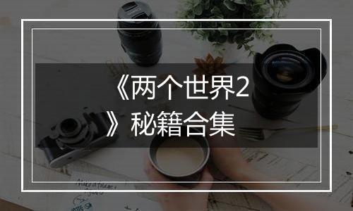 《两个世界2》秘籍合集