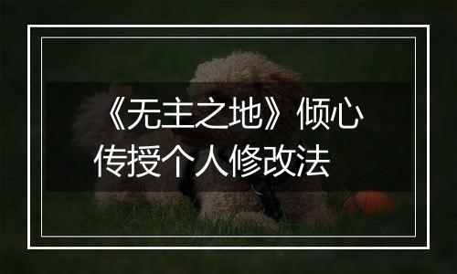 《无主之地》倾心传授个人修改法