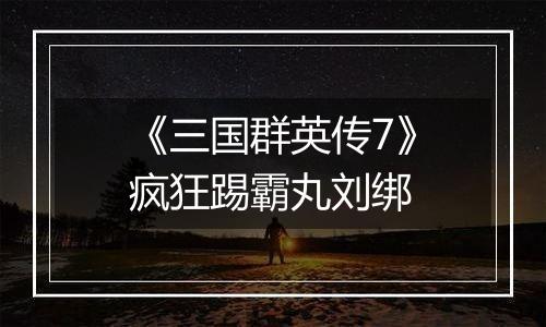 《三国群英传7》疯狂踢霸丸刘绑