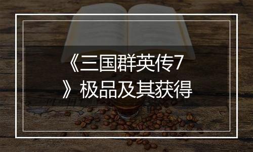 《三国群英传7》极品及其获得