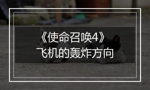 《使命召唤4》飞机的轰炸方向