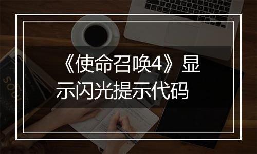 《使命召唤4》显示闪光提示代码