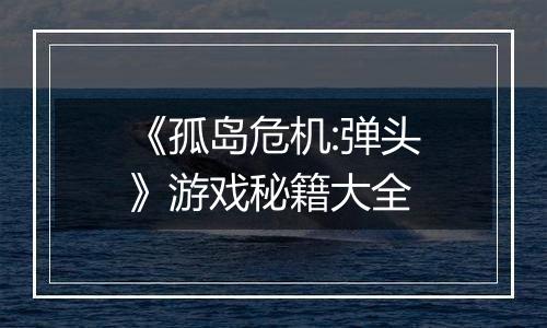 《孤岛危机:弹头》游戏秘籍大全