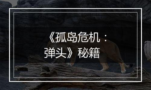 《孤岛危机：弹头》秘籍