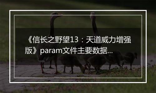 《信长之野望13：天道威力增强版》param文件主要数据作用