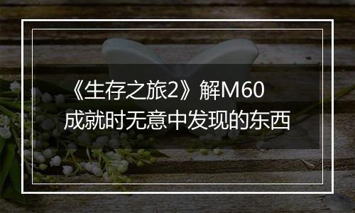 《生存之旅2》解M60成就时无意中发现的东西