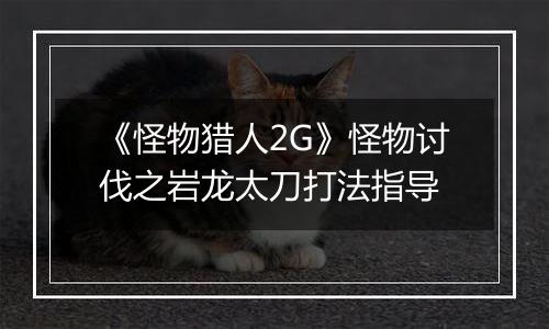 《怪物猎人2G》怪物讨伐之岩龙太刀打法指导