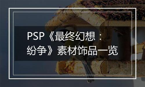 PSP《最终幻想：纷争》素材饰品一览