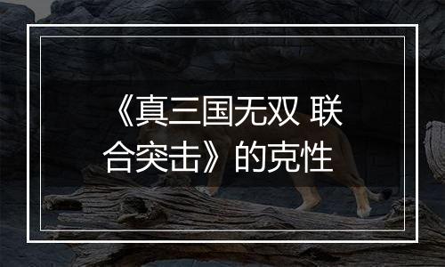 《真三国无双 联合突击》的克性