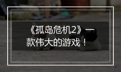 《孤岛危机2》一款伟大的游戏！