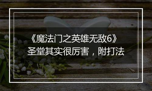 《魔法门之英雄无敌6》圣堂其实很厉害，附打法